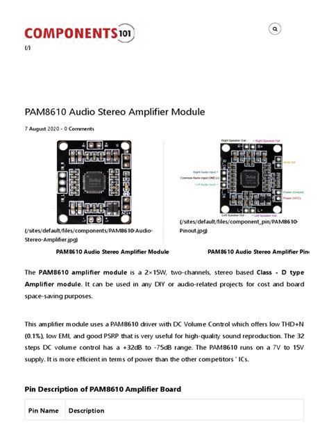 pam8610 specs.